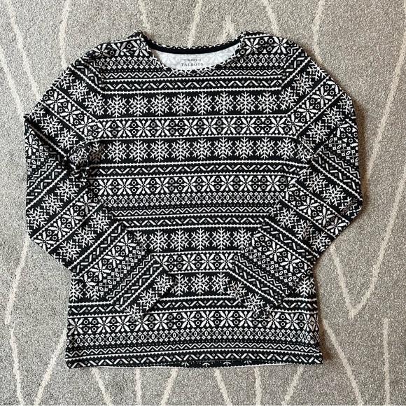 Talbots Tops - Talbots Long Sleeve Navy Black and White Long Sleeve Tee